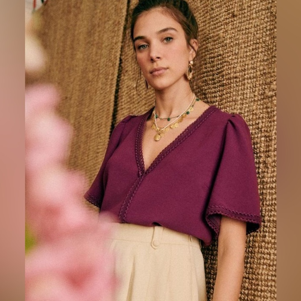 Sezane Purple Blouse